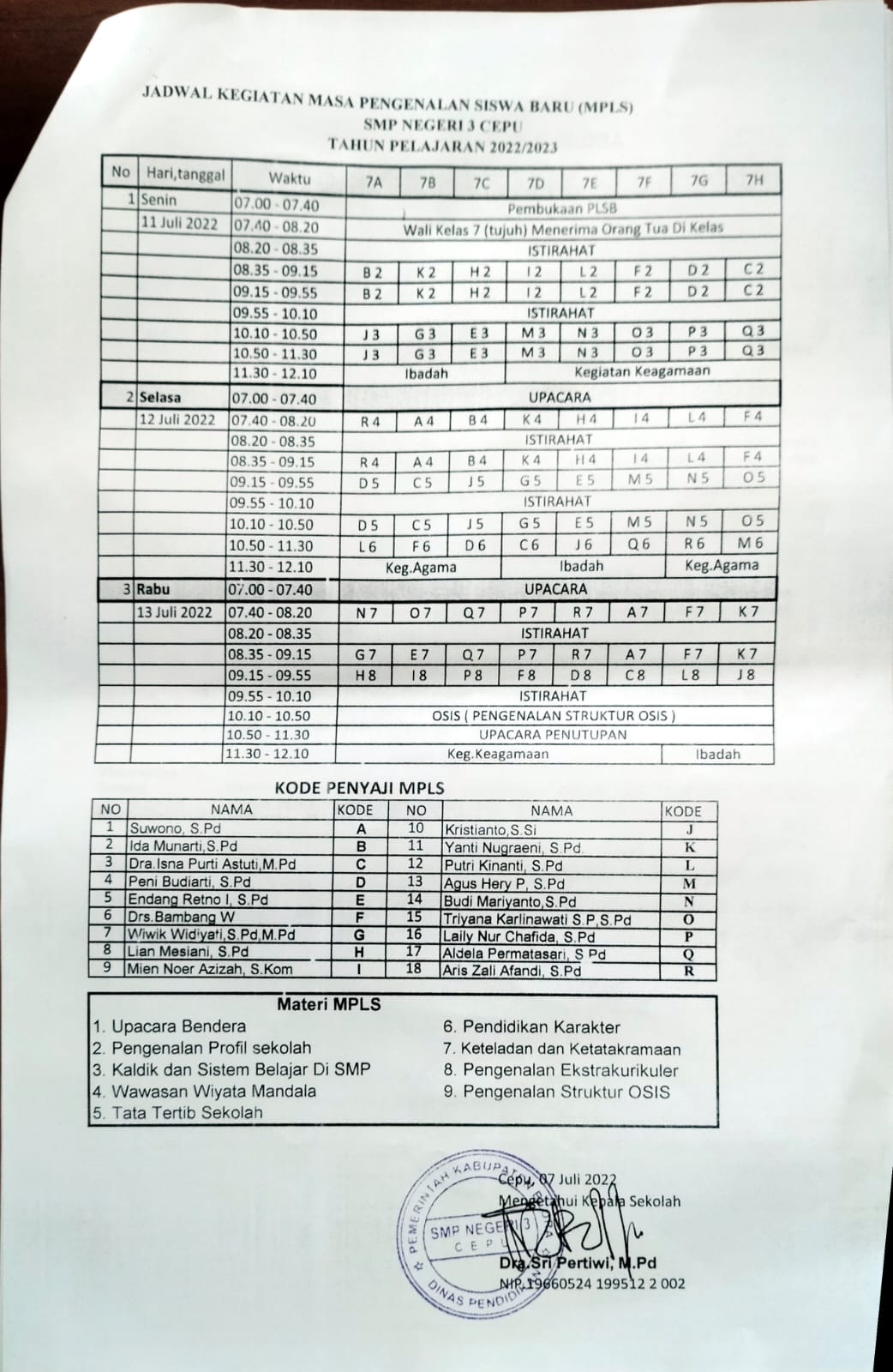 Jadwal MPLS